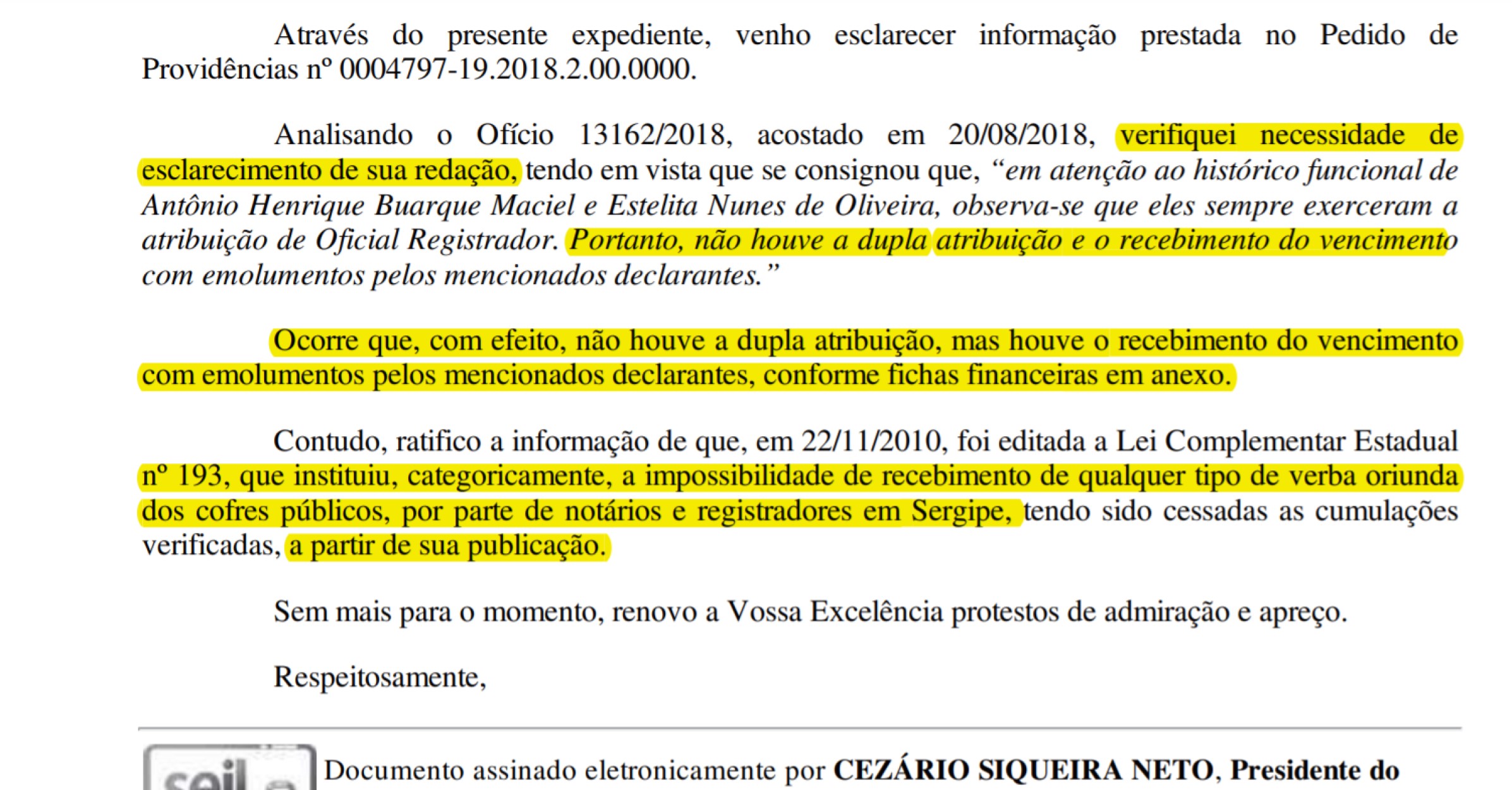 Retratacao Desembargador Cesario Siqueira Neto