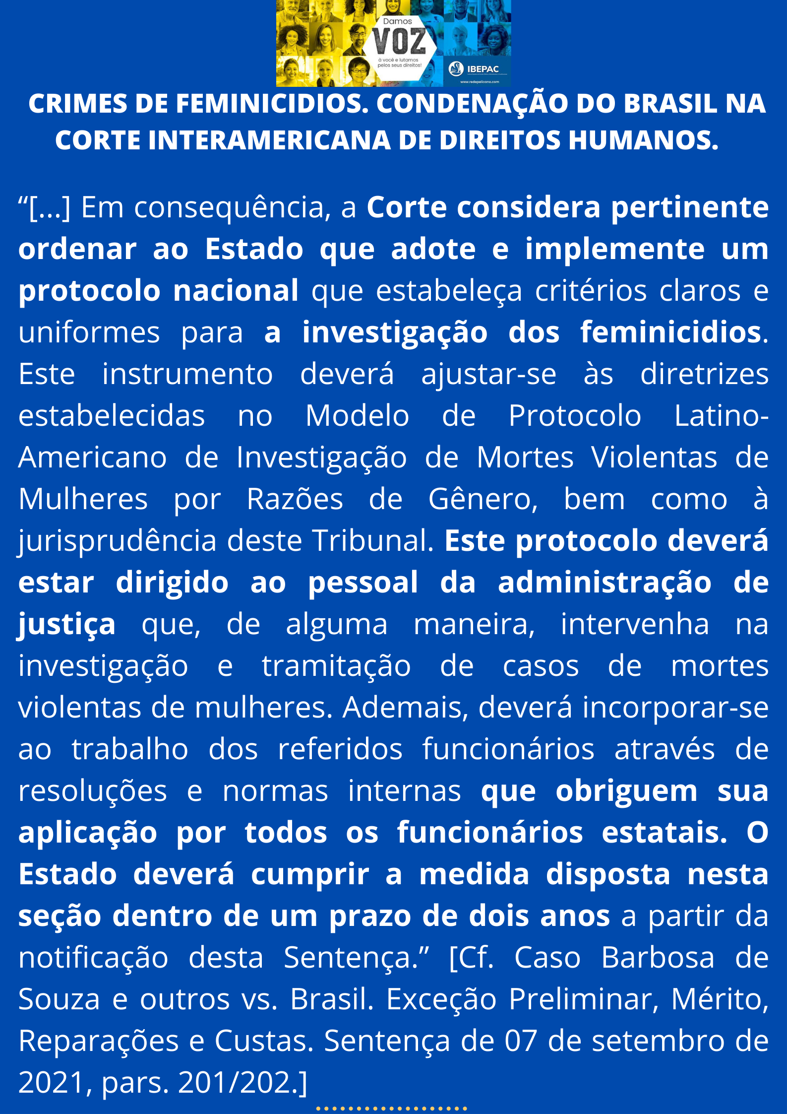 CRIMES DE FEMINICIDIOS. NECESSIDADE DE IMPLANTACAO DE PROTOCOLO