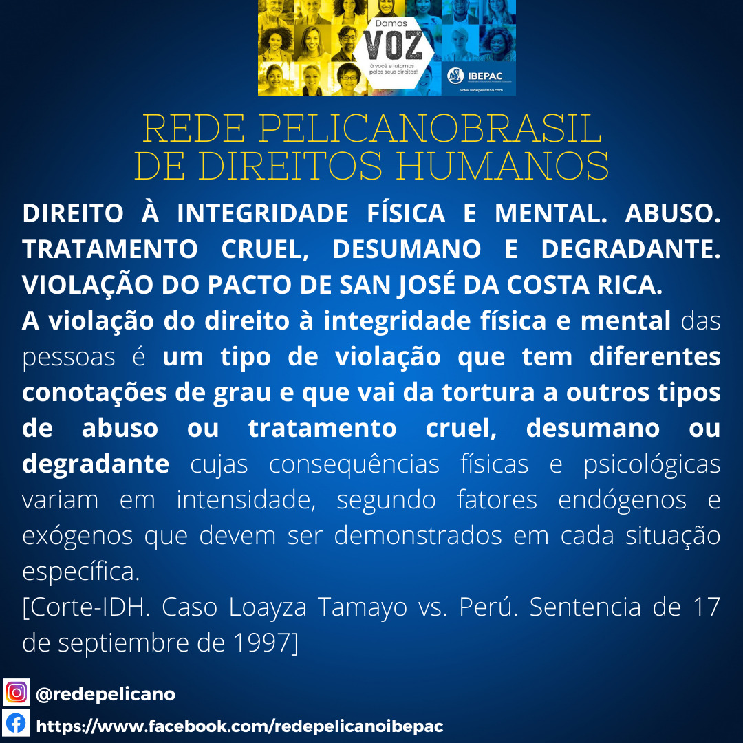 REDE PELICANO DIREITO A INTEGRIDADE FISICA E MENTAL