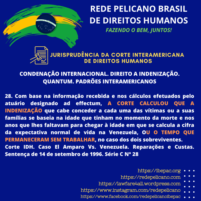 CONDENAÇÃO INTERNACIONAL. DIREITO A INDENIZAÇÃO. QUANTUM. PADRÕES INTERAMERICANOS