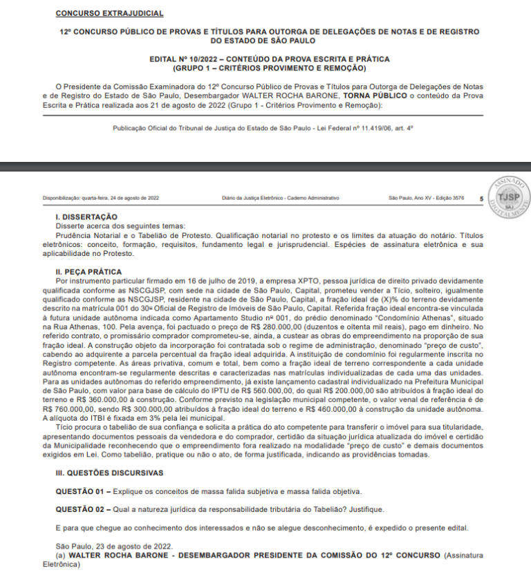 IBEPAC questiona legalidade do Edital de concurso público para atividade extrajudicial do TJ-SP